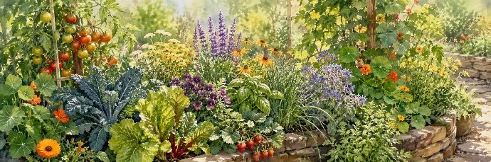 Pack massifs comestibles : association de plantes comestibles et ornementales pour le jardin